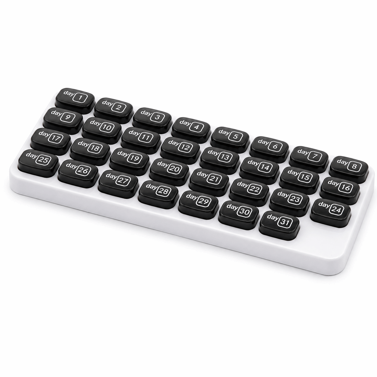 Junazilo® Monthly Pill Organizer with Lid Travel Case for Vitamins & Medications