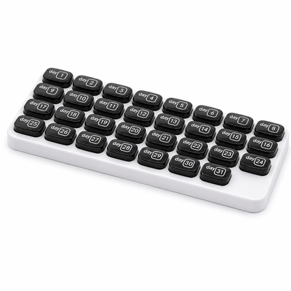 Junazilo® Monthly Pill Organizer with Lid Travel Case for Vitamins & Medications