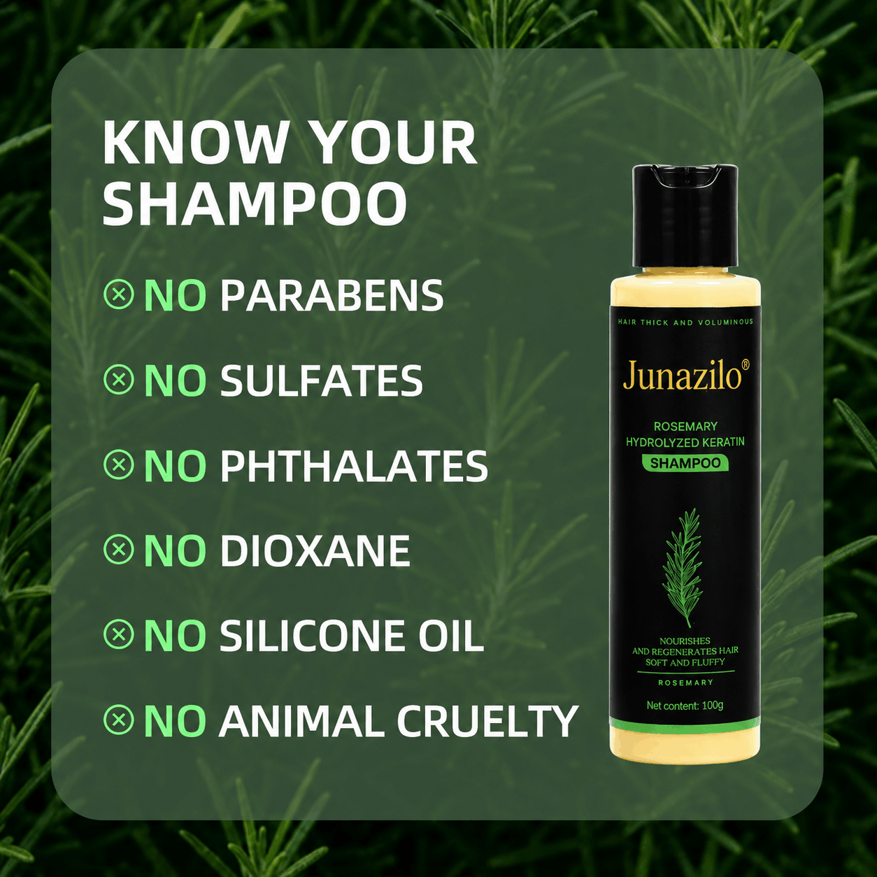 Junazilo® Rosemary Keratin Shampoo | Hair Growth & Anti-Dandruff Scalp Treatment upsell