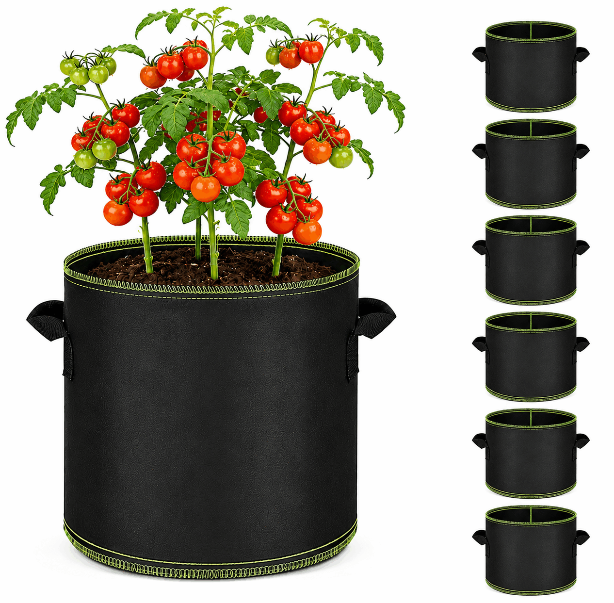 Junazilo®  🌱 5 Gallon Grow Bags – Heavy Duty Aeration Fabric Pots with Handles for Vegetables, Flowers & Fruits 🪴 upsell