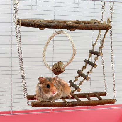 The ArborHaven Suspended Natural Wood Pet Playground