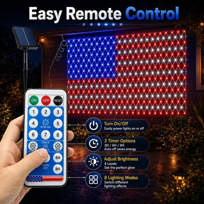 Junazilo® Solar American Flag Lights Outdoor