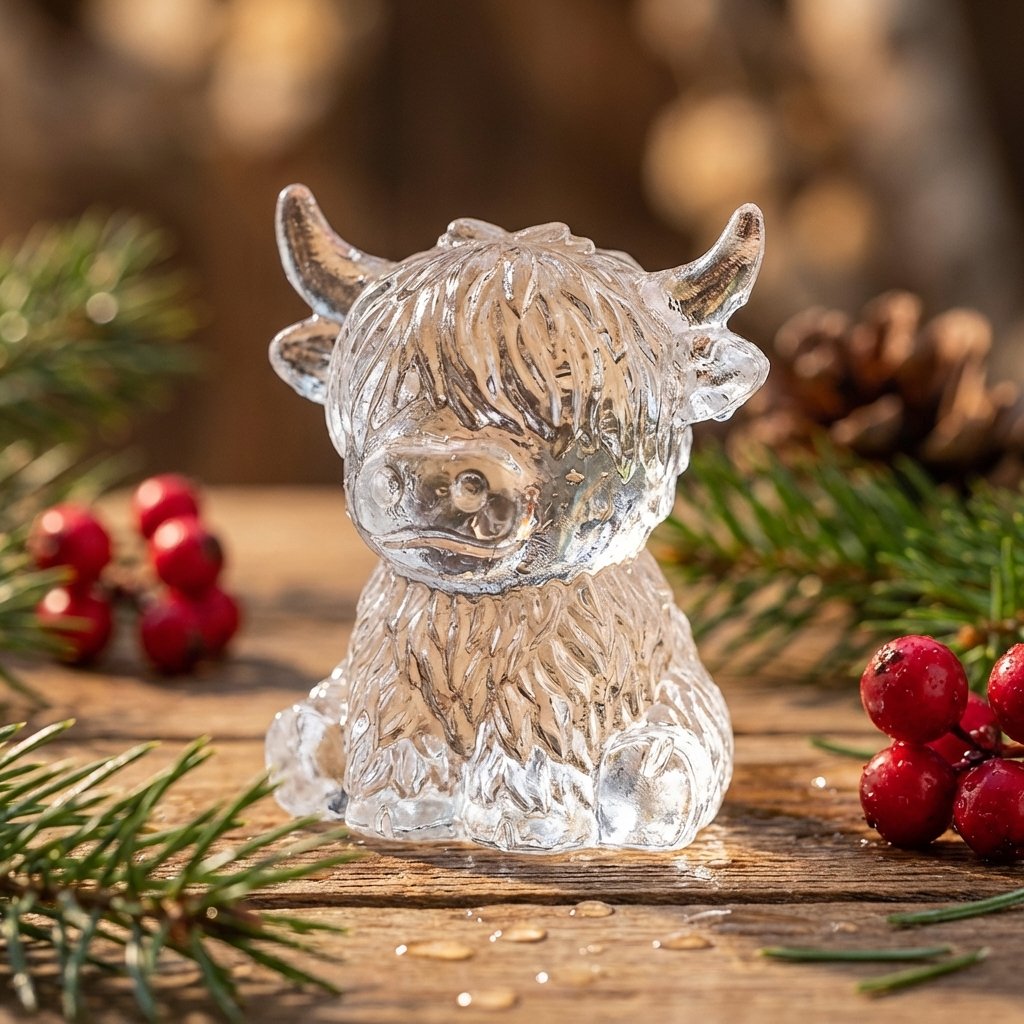 Junazilo® 🐮Mini Highland Cow Ice Cube & Dessert Mold🧊Cute 3D Ice for Drinks, Parties & Gifts