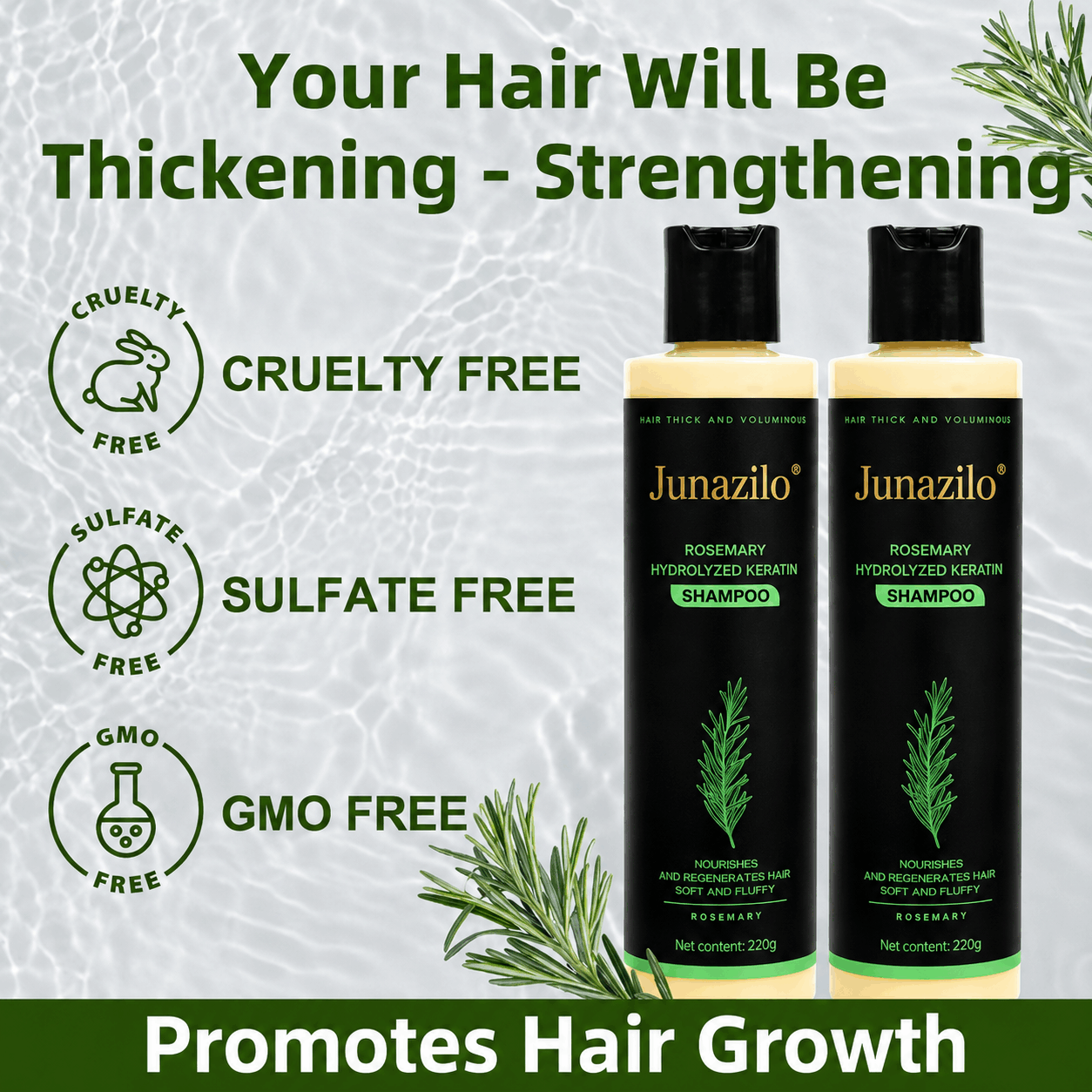 Junazilo® Rosemary Keratin Shampoo | Hair Growth & Anti-Dandruff Scalp Treatment upsell