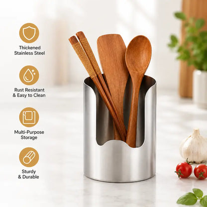 Junazilo® Thickened Stainless Steel Utensil Organizer, Rust Resistant Easy to Clean