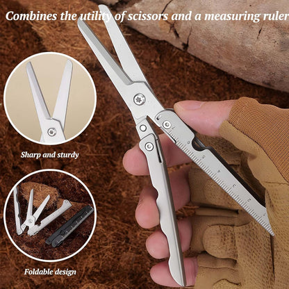 Junazilo® ✂️ 2-in-1 Foldable EDC Scissors with Built-In Ruler