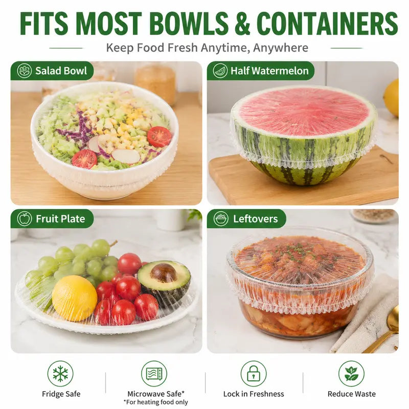 Junazilo® 🥗100PCS Stretch Bowl Covers – Freshness Sealed, Waste Reduced upsell
