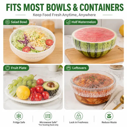 Junazilo® 🥗100PCS Stretch Bowl Covers – Freshness Sealed, Waste Reduced upsell