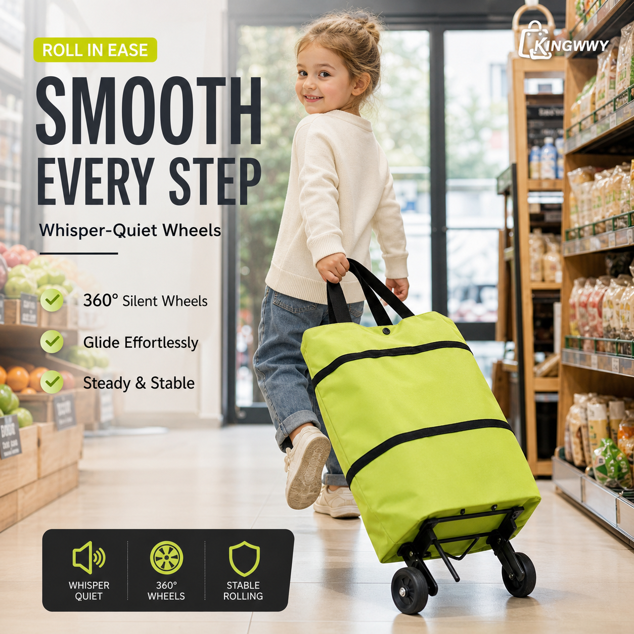 Junazilo® Foldable 2-in-1 Shopping Bag