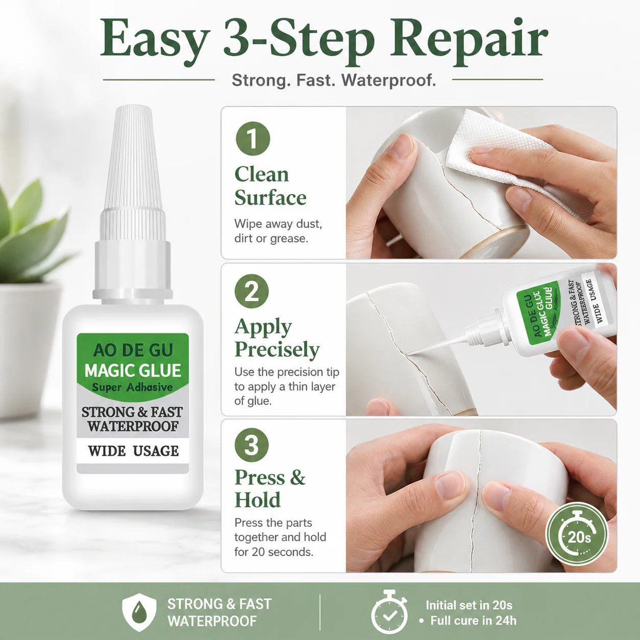 Junazilo® Fast-Setting Super Glue Kit – 4 × 20mL Per Set