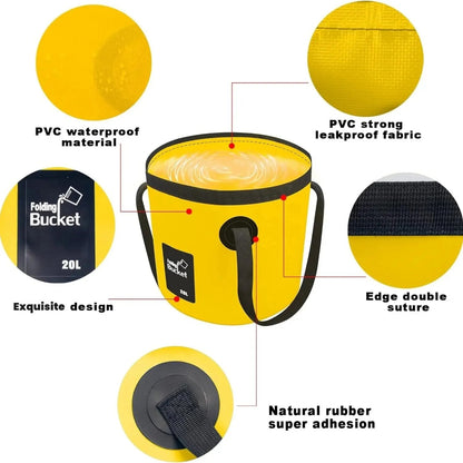 Junazilo® Portable Foldable Water Bucket - Perfect for Fishing, Camping, Traveling