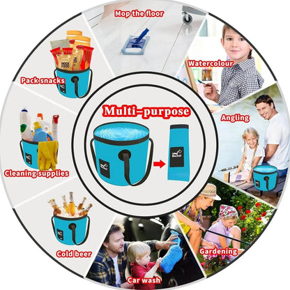 Junazilo® Portable Foldable Water Bucket - Perfect for Fishing, Camping, Traveling