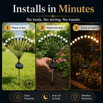 Junazilo® IP65 Waterproof Solar Powered Firefly Light (10 BULBS)