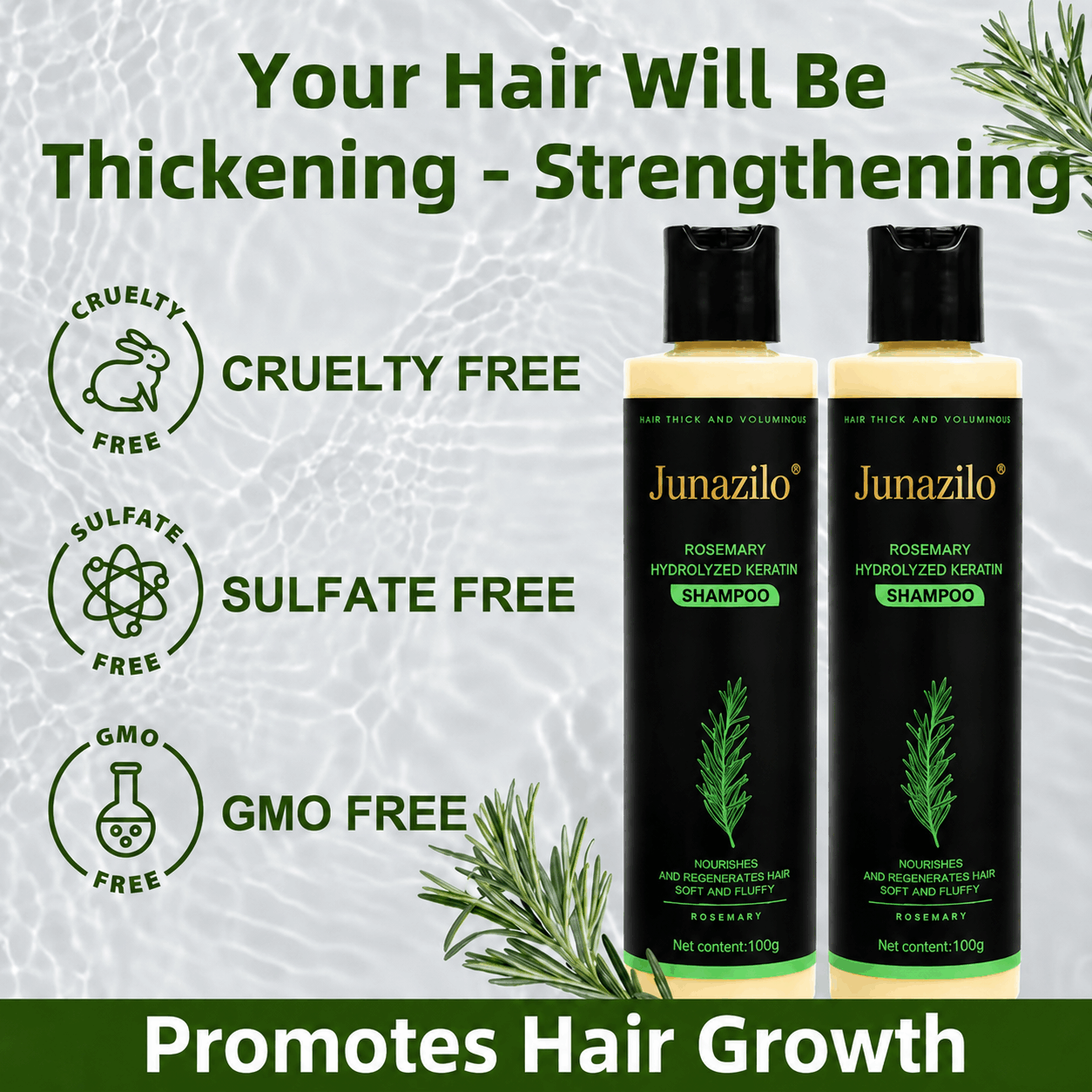 Junazilo® Rosemary Keratin Shampoo | Hair Growth & Anti-Dandruff Scalp Treatment upsell
