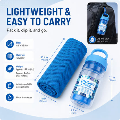 Junazilo® 🏃❄️Cold Sweat Towel You Can Use Anywhere, Anytime! Reusable Soft Absorbent Cooling Portable