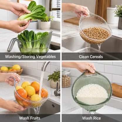Junazilo® Multipurpose rice washing strainer bowl