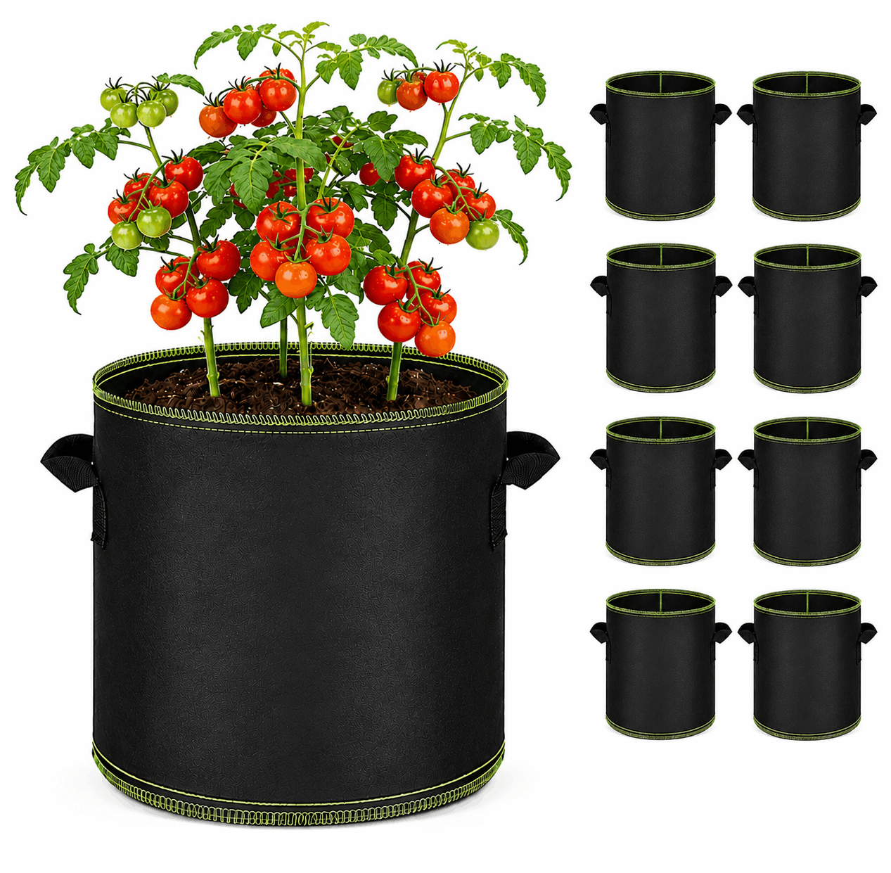 Junazilo®  🌱 5 Gallon Grow Bags – Heavy Duty Aeration Fabric Pots with Handles for Vegetables, Flowers & Fruits 🪴 upsell