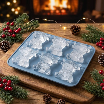 Junazilo® 🐮Mini Highland Cow Ice Cube & Dessert Mold🧊Cute 3D Ice for Drinks, Parties & Gifts