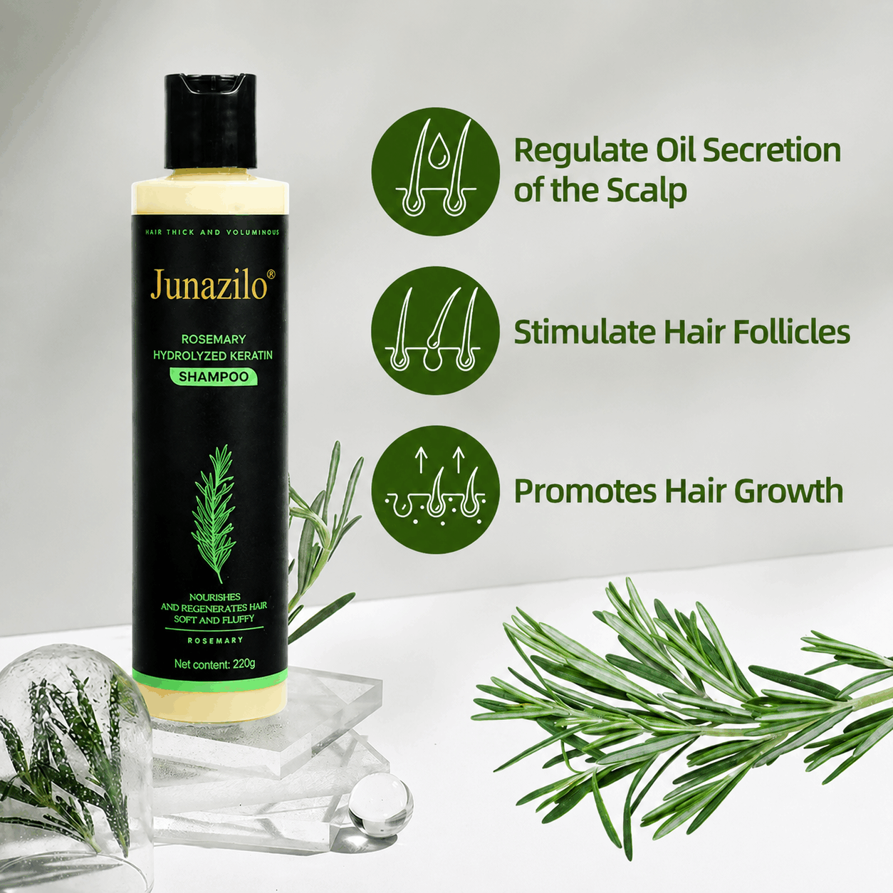Junazilo® Rosemary Keratin Shampoo | Hair Growth & Anti-Dandruff Scalp Treatment upsell