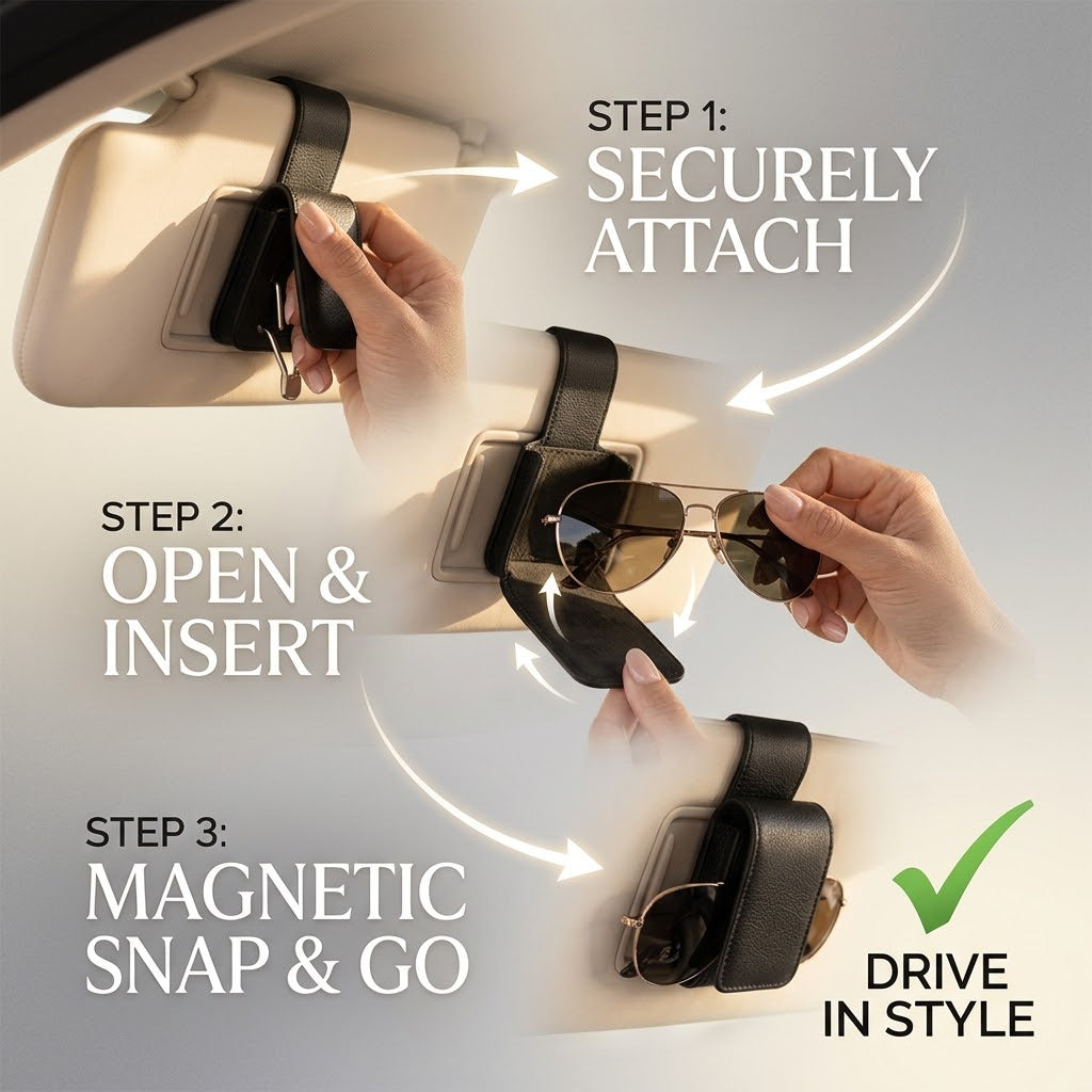 Premium Nappa Leather Car Sunglasses Mount
