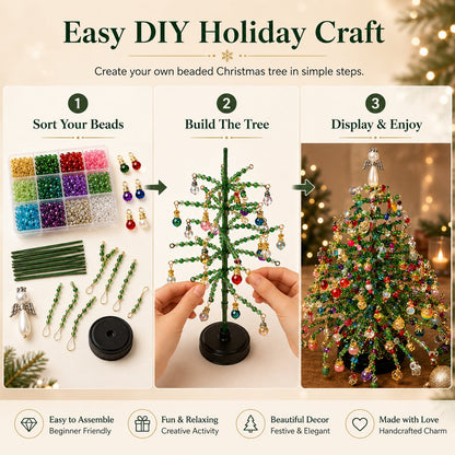 Junazilo® DIY Beaded Christmas Tree Kit – 🎅Create Your Own Sparkling Holiday Decoration