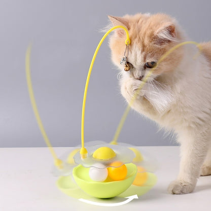 360° Interactive Catnip Toy with Feather & Bell