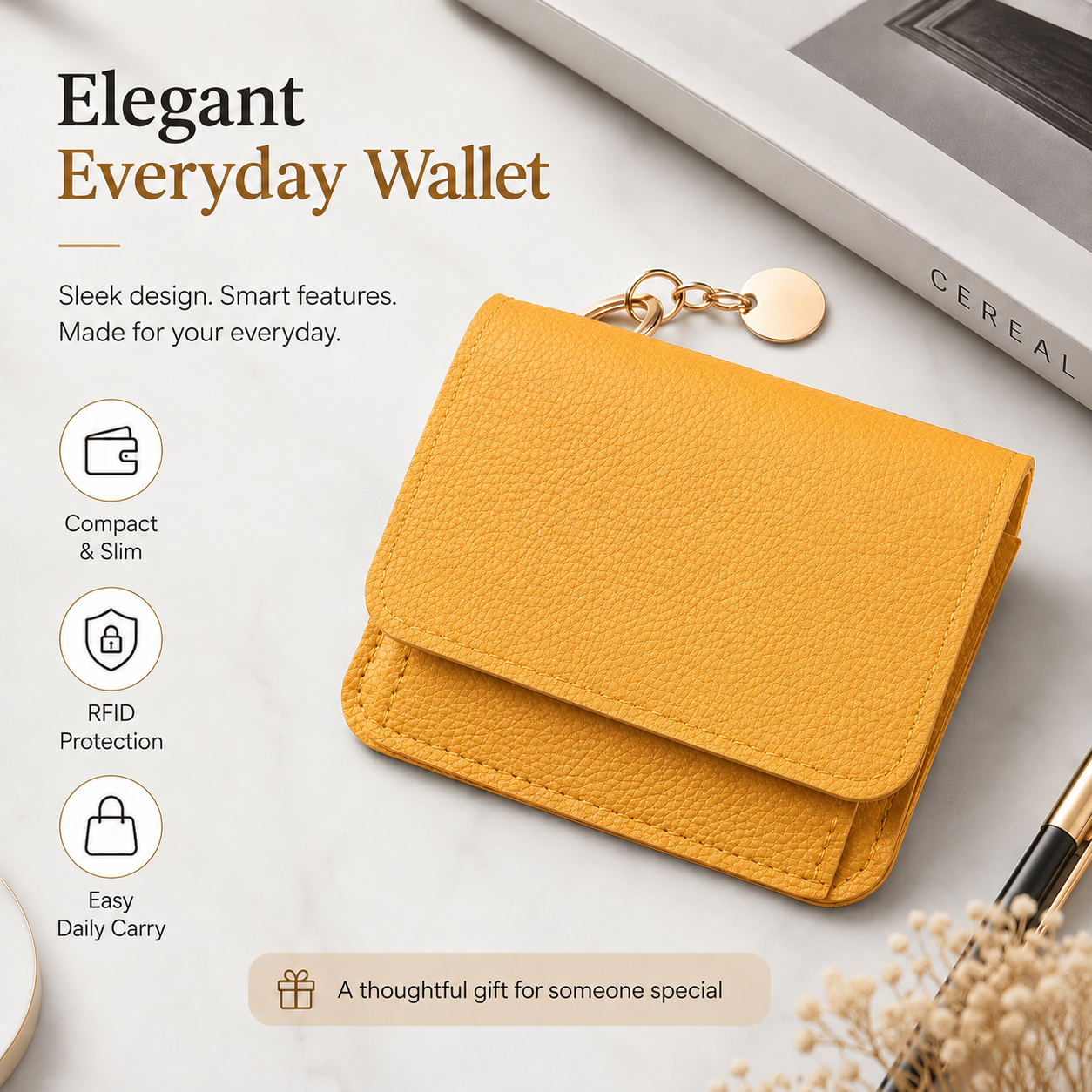 Junazilo® Women's Elegant Minimalist Short Slim Wallet