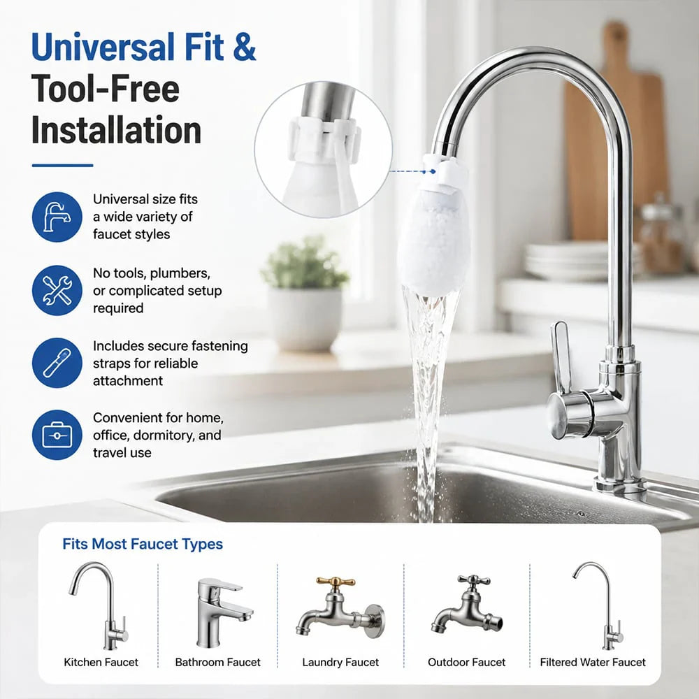 Junazilo® Universal Faucet Filter Bag - Effective filtration for tap water and spring water, removes rust and various impurities upsell