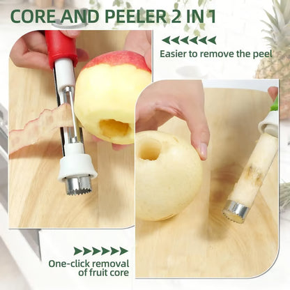 Junazilo® 2-in-1 Stainless Steel Fruit and Vegetable Corer & Peeler Tool