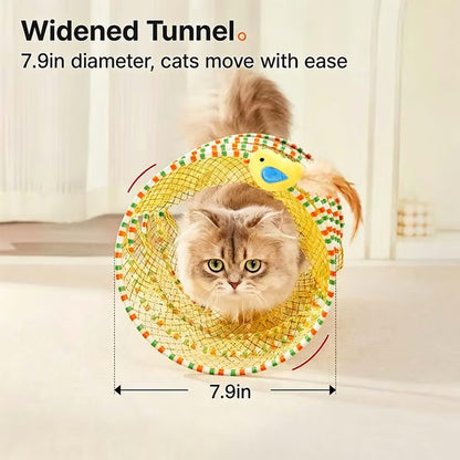 Junazilo® 🐱 Spiral Tunnel Cat Toy – Collapsible Interactive Cat Tunnel with Feather & Bell upsell