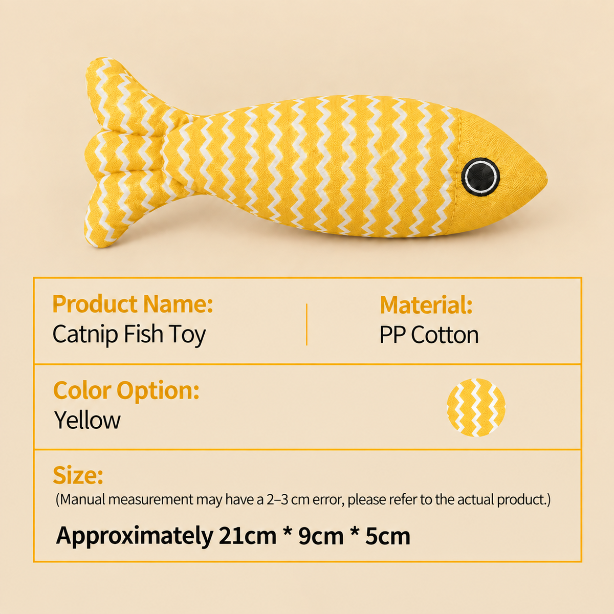 Golden Catch Catnip Fish Toy