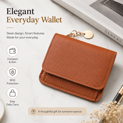 Junazilo® Women's Elegant Minimalist Short Slim Wallet
