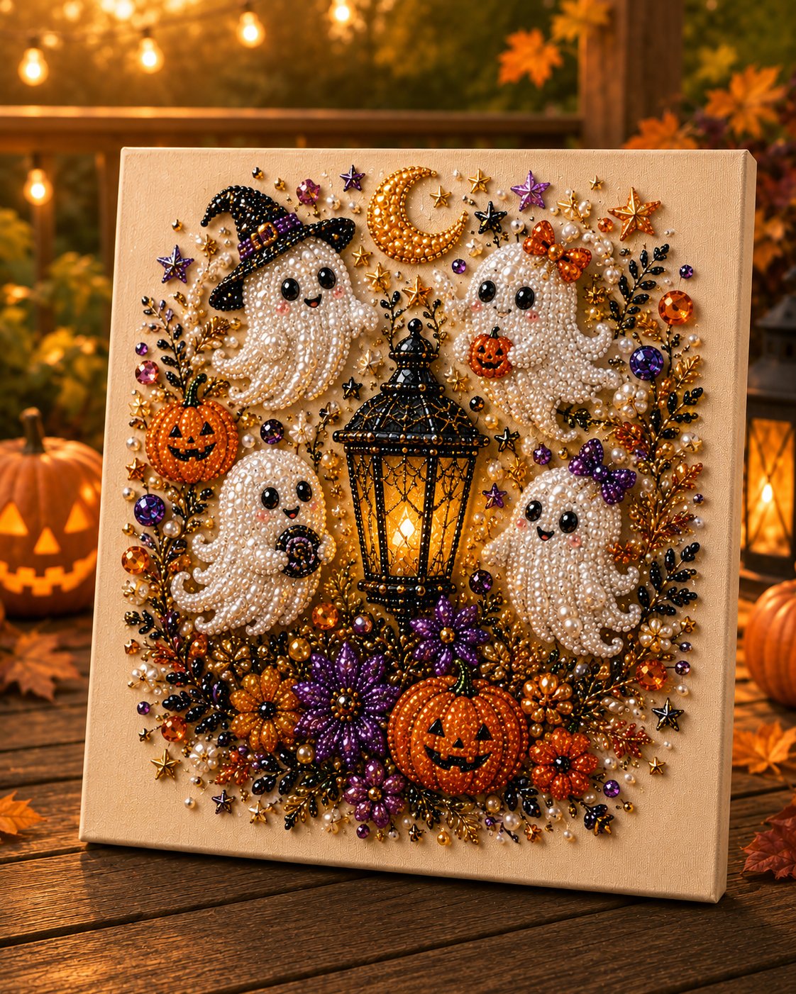 Junazilo® 👻Halloween Pearl Art DIY Kit – Turn Tiny Pearls into Spooky-Cute Magic