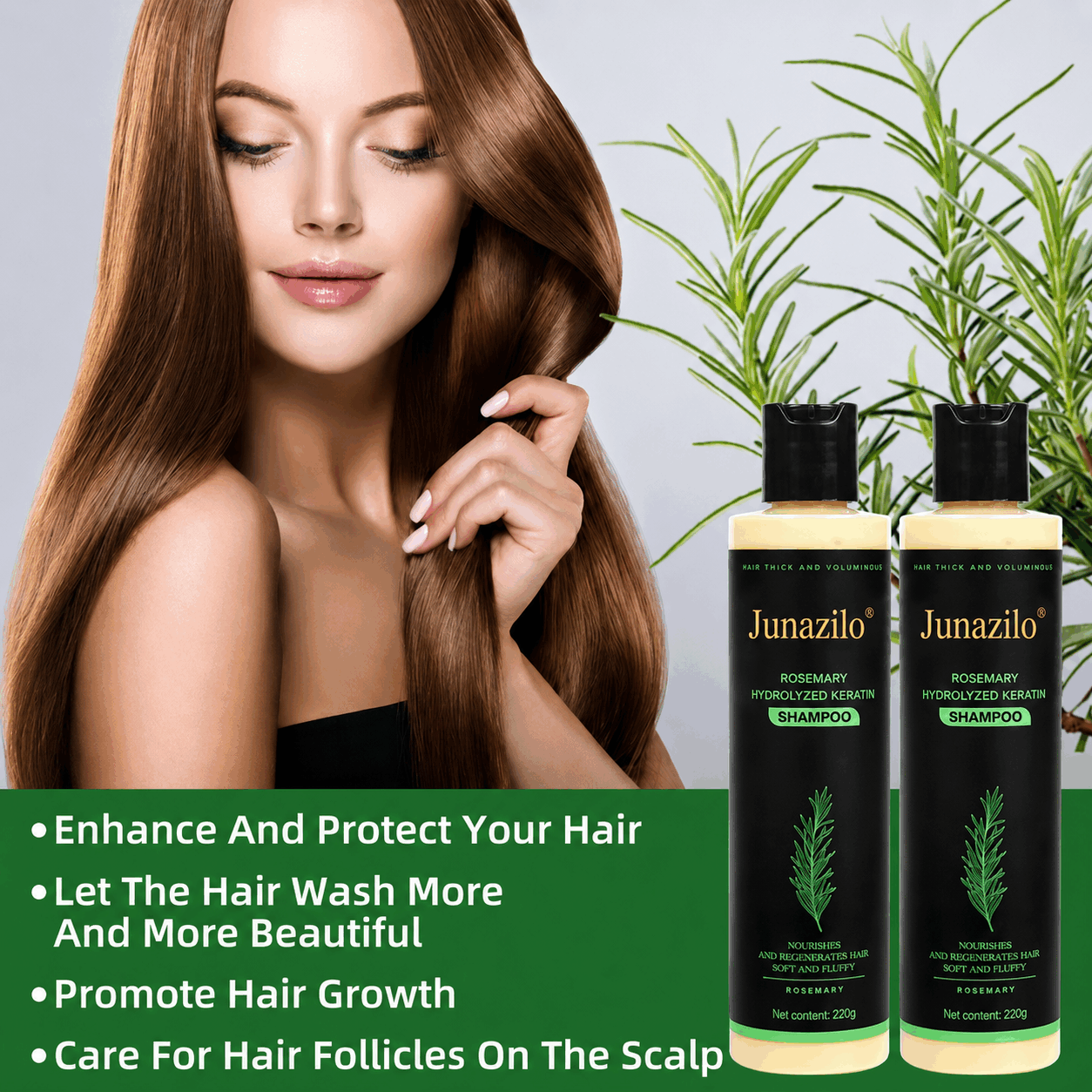 Junazilo® Rosemary Keratin Shampoo | Hair Growth & Anti-Dandruff Scalp Treatment upsell