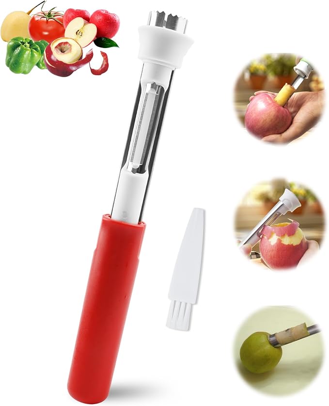 Junazilo® 2-in-1 Stainless Steel Fruit and Vegetable Corer & Peeler Tool