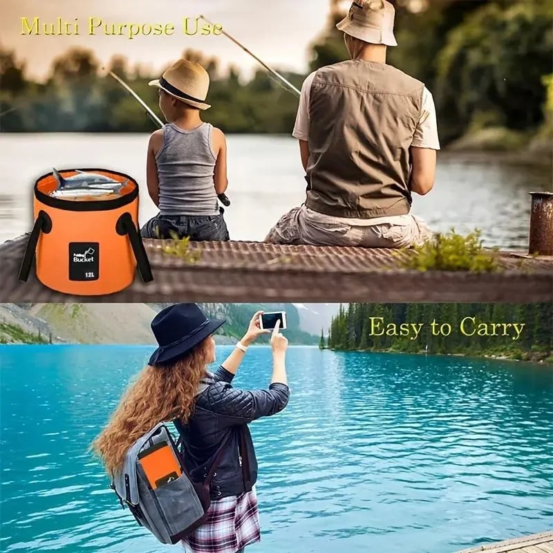 Junazilo® Portable Foldable Water Bucket - Perfect for Fishing, Camping, Traveling