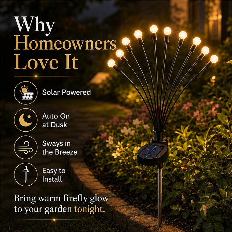 Junazilo® IP65 Waterproof Solar Powered Firefly Light (10 BULBS)