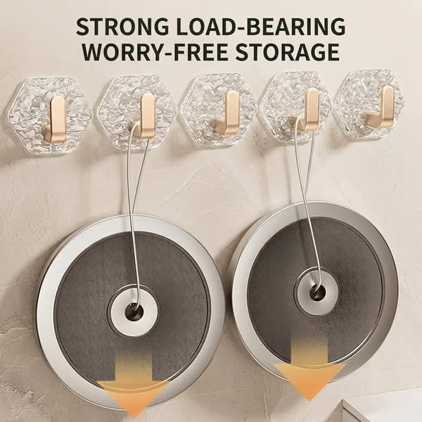 Junazilo® Hexagonal Ripple Heavy Duty Hooks for Bathroom, Kitchen & Household Organization upsell