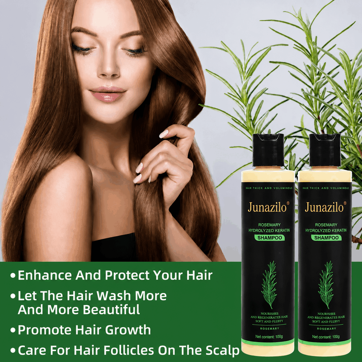 Junazilo® Rosemary Keratin Shampoo | Hair Growth & Anti-Dandruff Scalp Treatment upsell