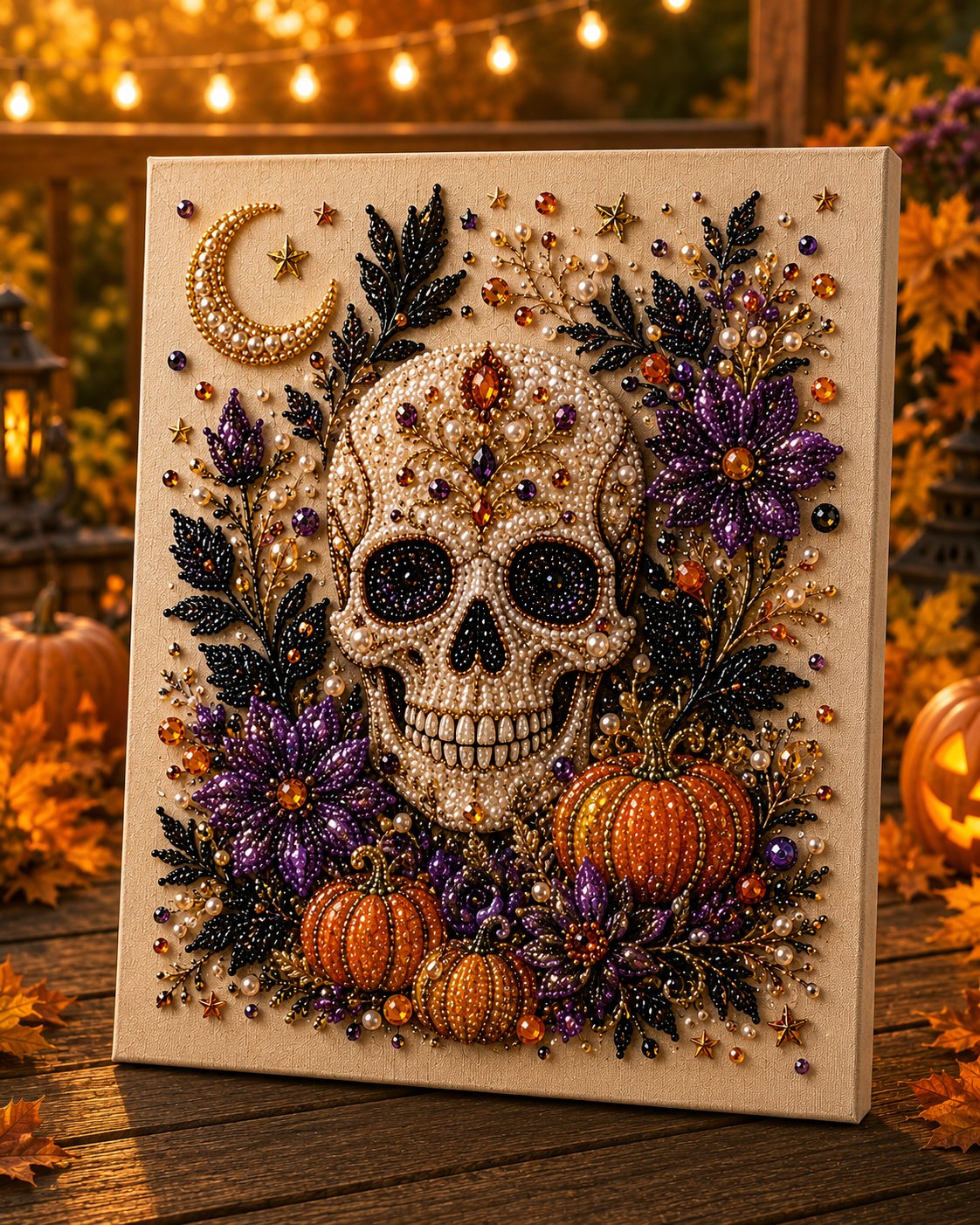 Junazilo® 👻Halloween Pearl Art DIY Kit – Turn Tiny Pearls into Spooky-Cute Magic
