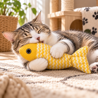 Golden Catch Catnip Fish Toy