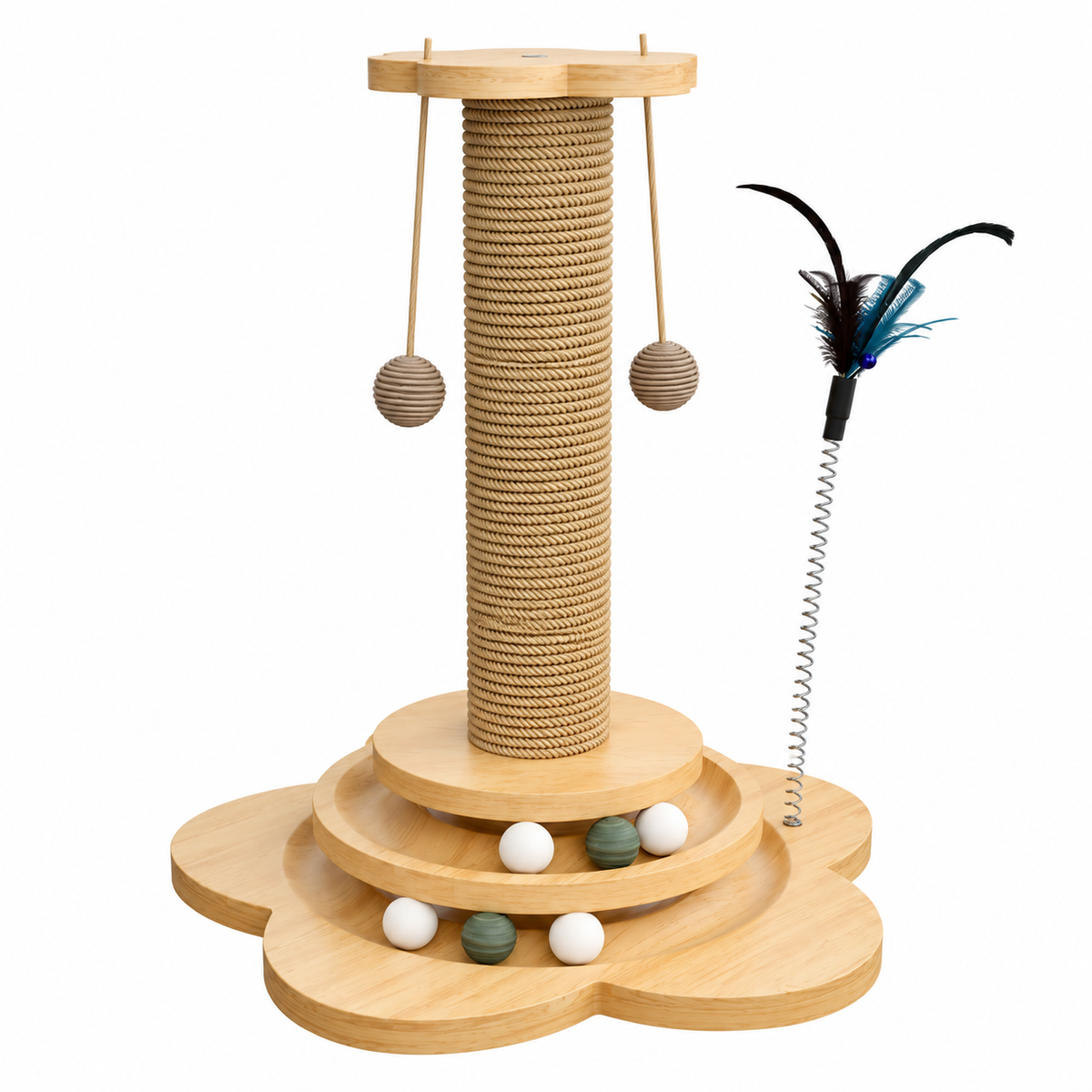 WhiskerBloom Interactive Cat Scratching & Play Tower
