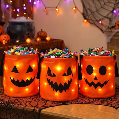 Junazilo® 🎃Halloween LED Candy Bucket Bags