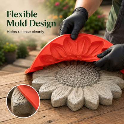 Junazilo® Reusable Sunflower Stepping Stone Mold