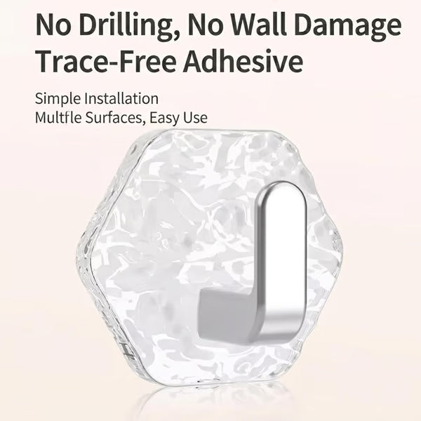 Junazilo® Hexagonal Ripple Heavy Duty Hooks for Bathroom, Kitchen & Household Organization upsell