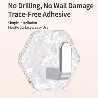 Junazilo® Hexagonal Ripple Heavy Duty Hooks for Bathroom, Kitchen & Household Organization upsell