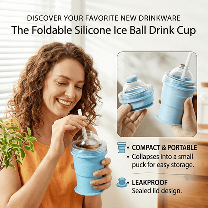 Junazilo® 🧊 Foldable Silicone Ice Ball Drink Cup