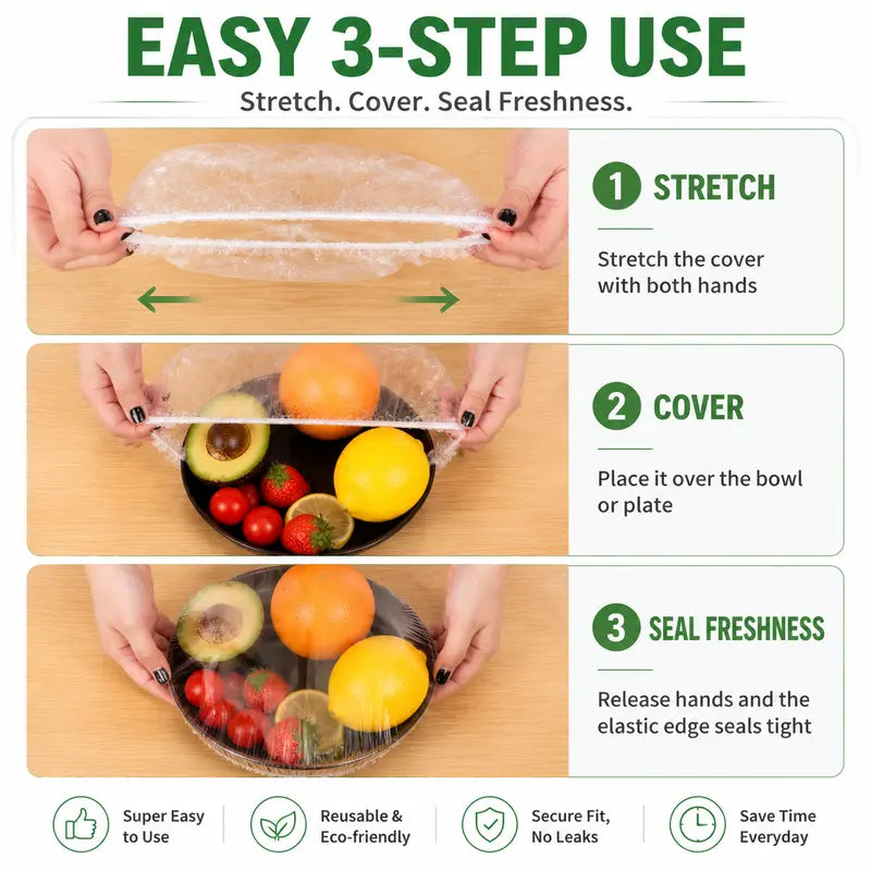 Junazilo® 🥗100PCS Stretch Bowl Covers – Freshness Sealed, Waste Reduced upsell