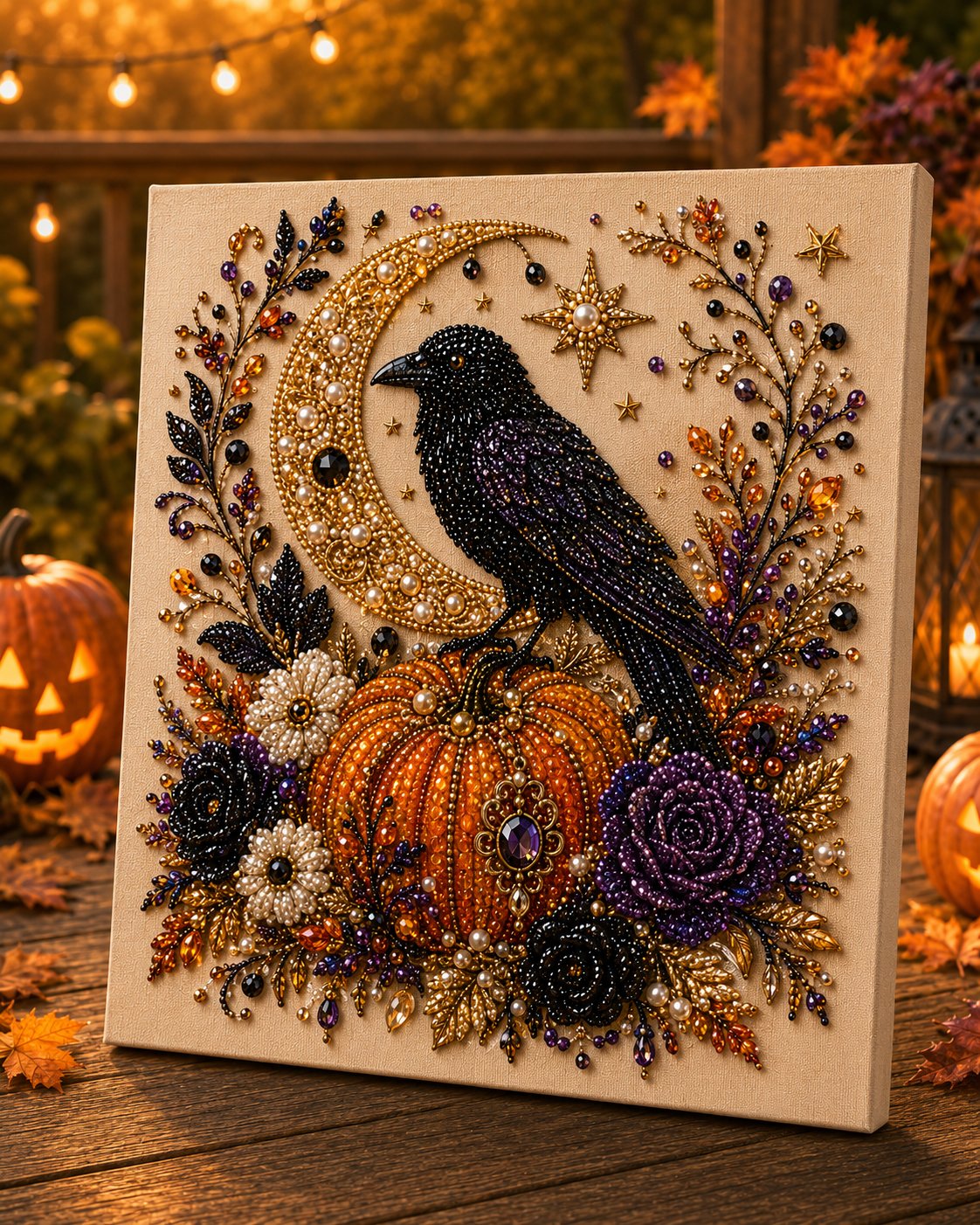 Junazilo® 👻Halloween Pearl Art DIY Kit – Turn Tiny Pearls into Spooky-Cute Magic