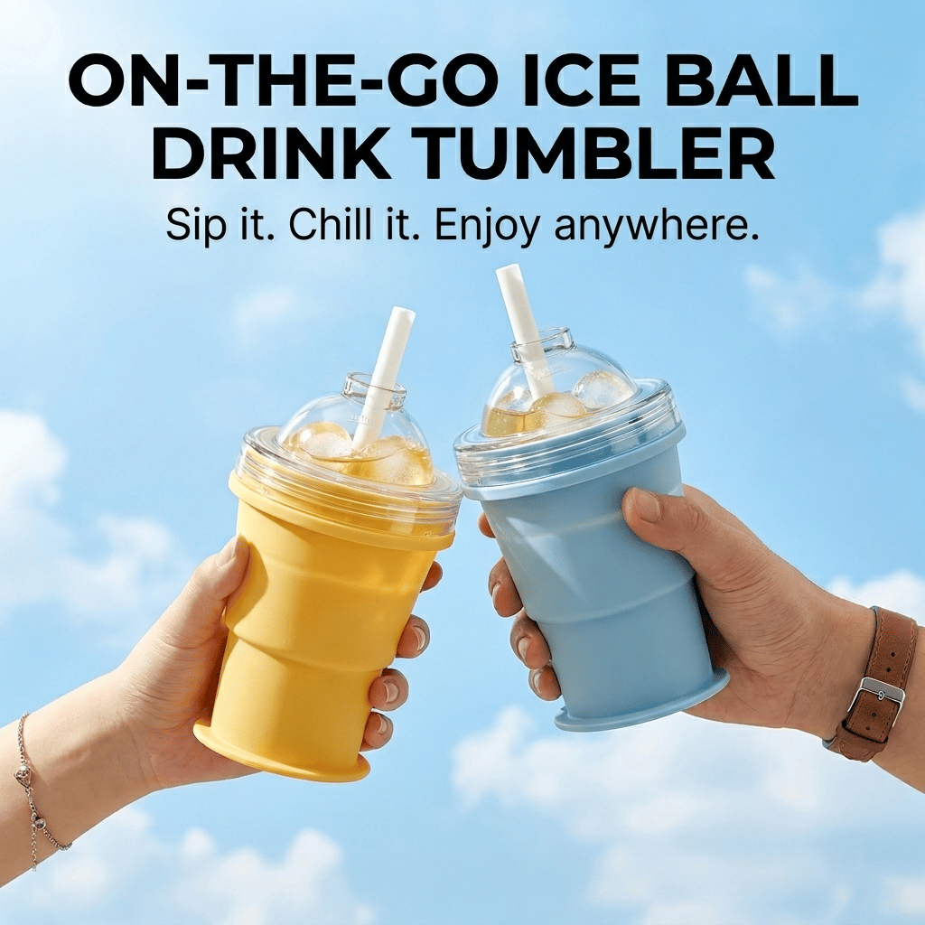 Junazilo® 🧊 Foldable Silicone Ice Ball Drink Cup